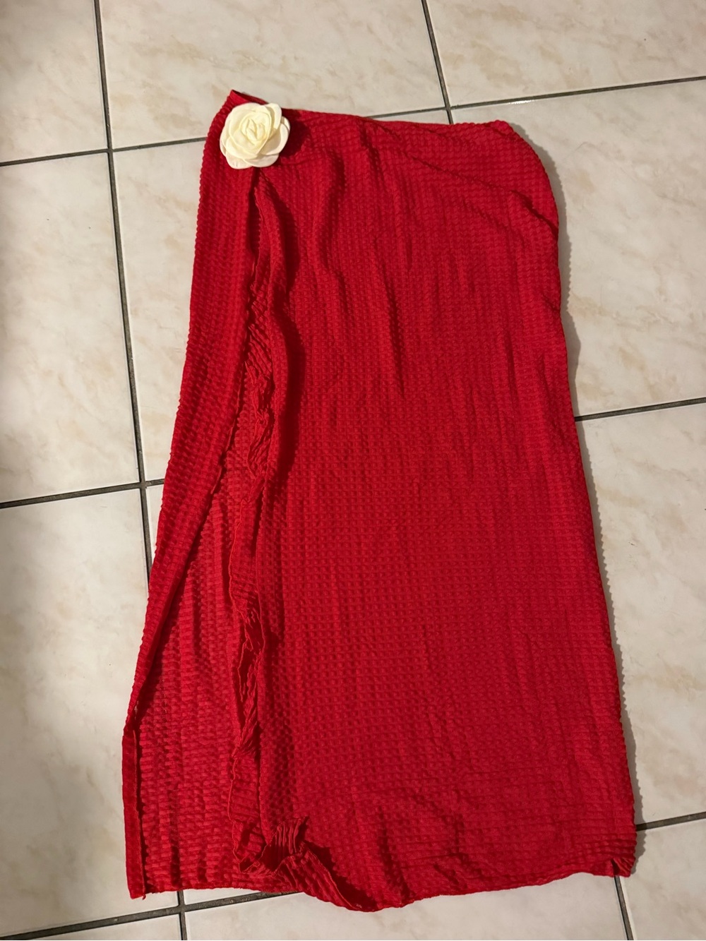 Red Women's Maxi CoverUp Skirt
